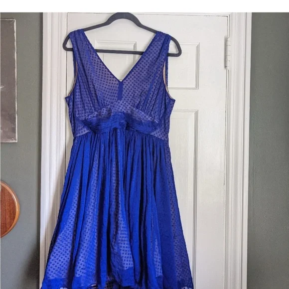 chinese dress ladies Anthropologie Blue Eyelet Button Up Dress with Slip- Size L – The Saved  Collection main image 1